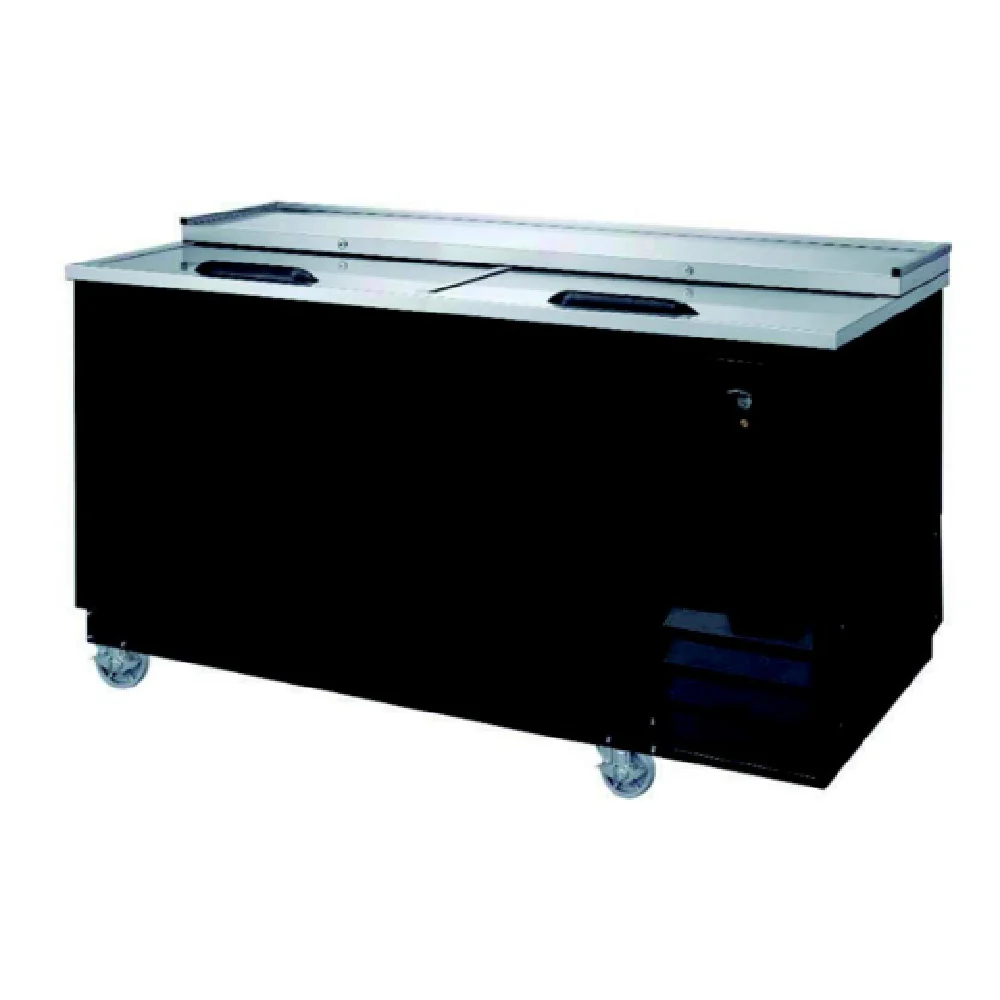 Dukers Appliance Co. USA Ltd. DHBC65 64 Inch Bottle Cooler Horizontal Chest Stainless Steel and Black