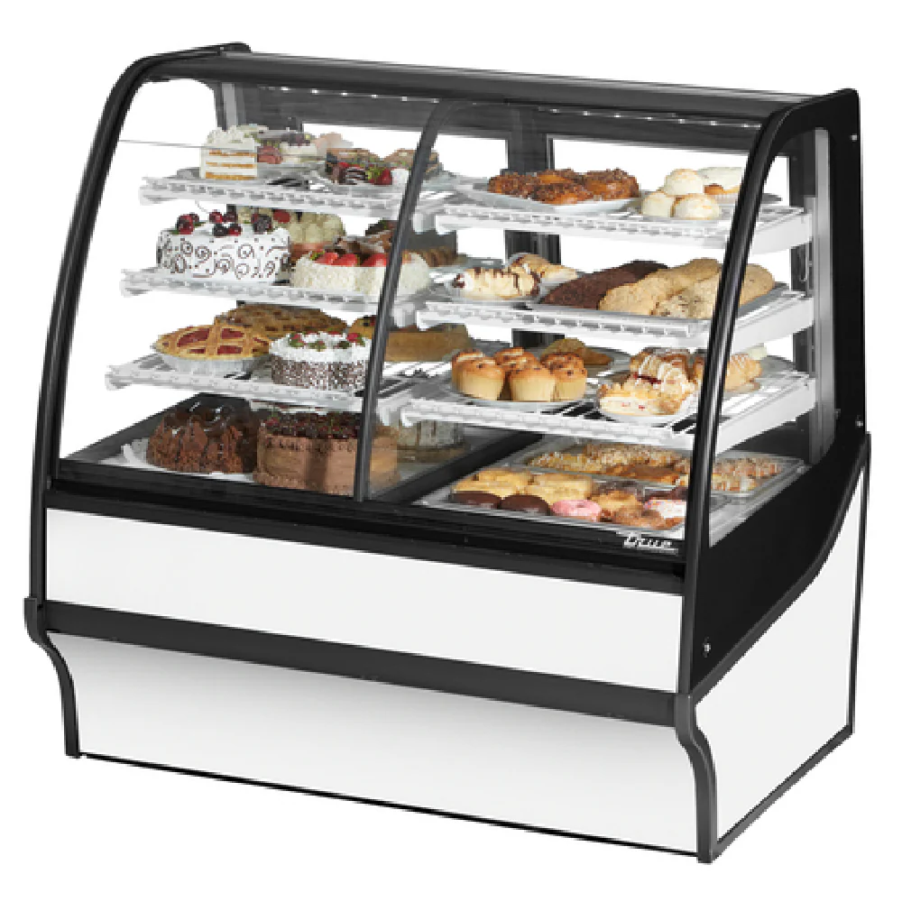 True Refrigeration TDM-DZ-48-GE/GE-S-W 48 Inch Display Merchandiser Dual Zone stainless steel with LED light