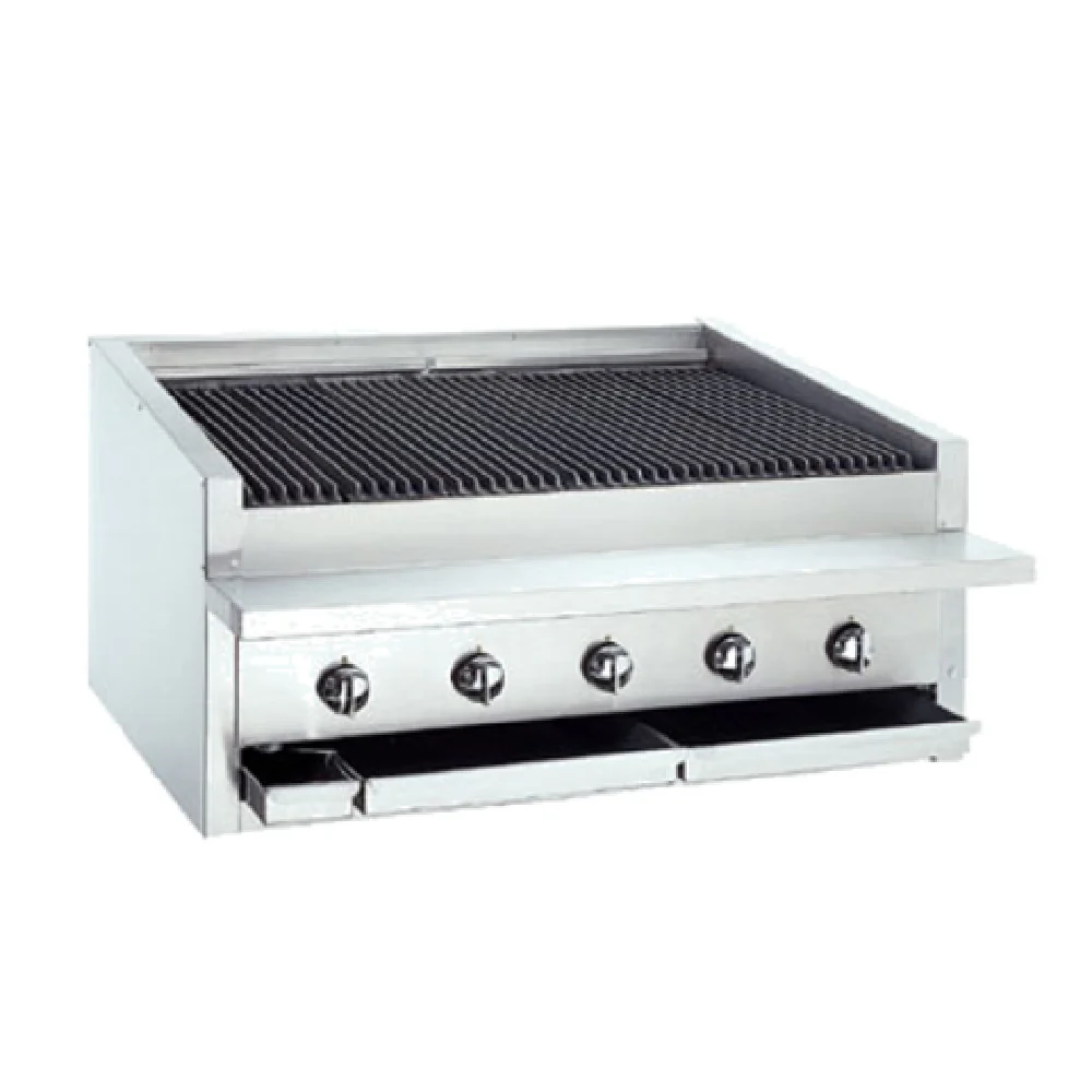 Bakers Pride L-36RS_NAT 36 Inch Gas Charbroiler Countertop Radiant with Grease Trough Bakers Pride L-36RS_NAT 36 Inch Gas Charbroiler Countertop Radiant with Grease Trough