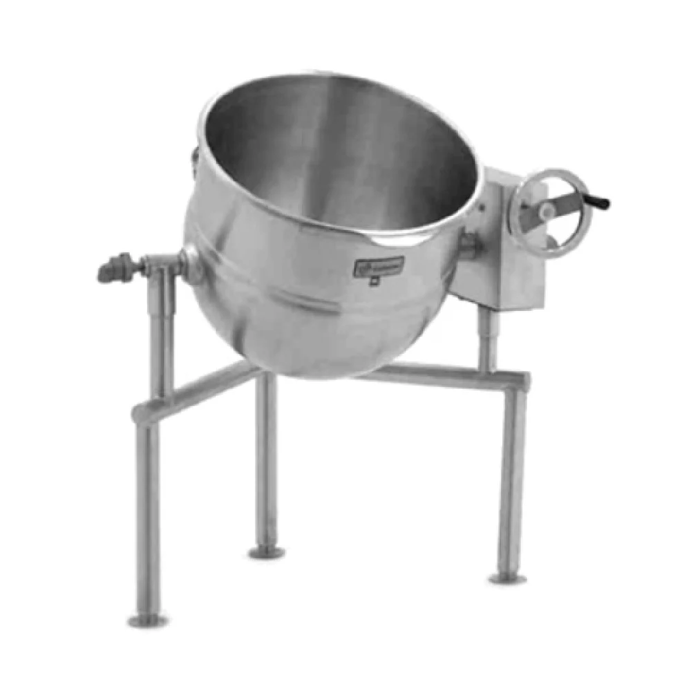 Legion TWT-60MV 60 Gallon Direct Steam Kettle Mixer Stainless Steel with Mixer