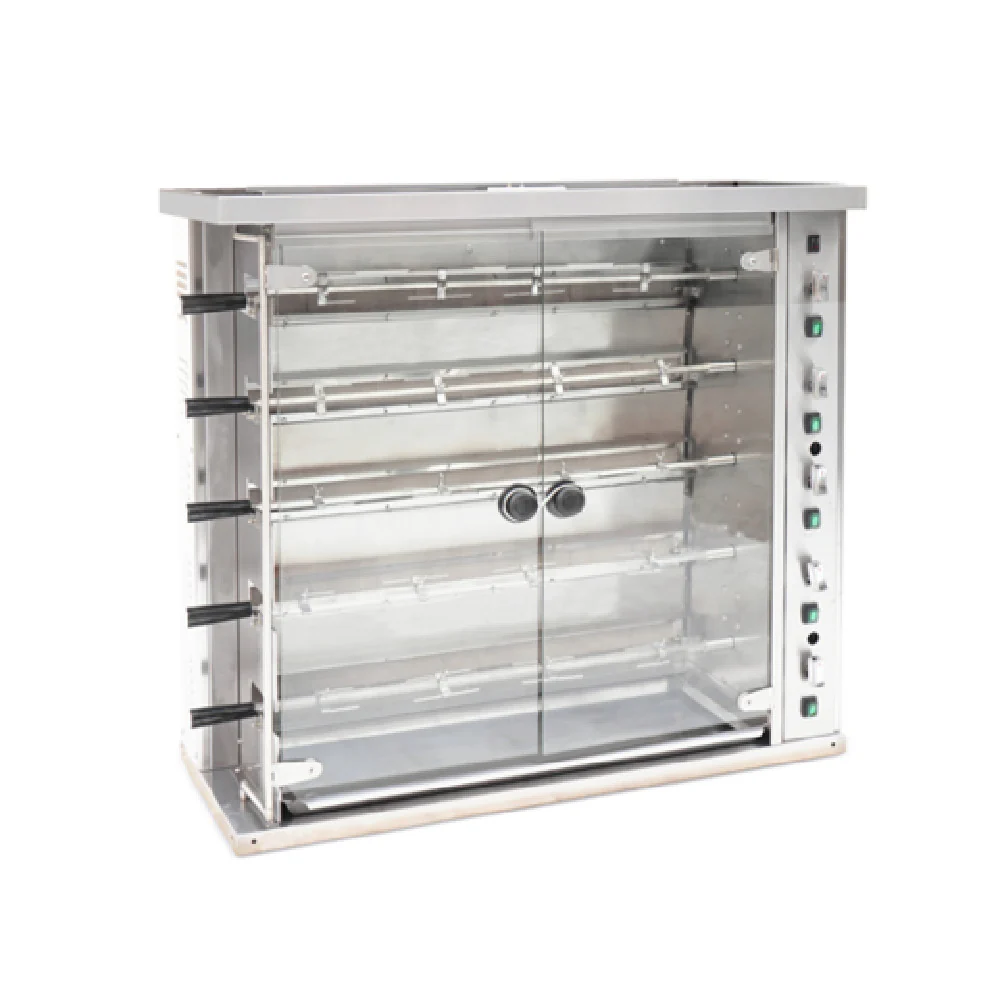Omcan 47495 47 Inch Gas Rotisserie Broiler with 5 Spits 105000 BTU