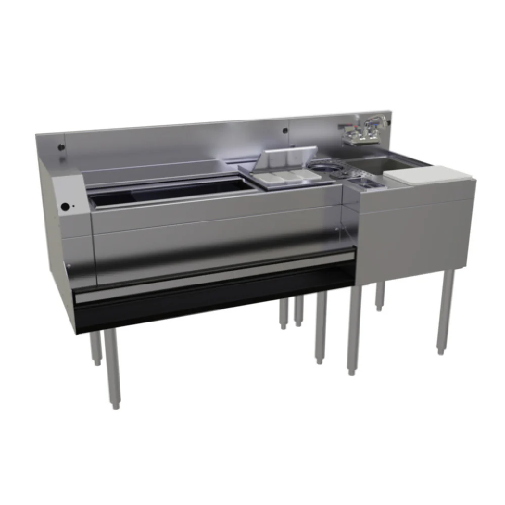 Glastender MXS60-CP10 60 Inch Mixology Underbar Cocktail Station with Soda Manifold Glastender MXS60-CP10 60 Inch Mixology Underbar Cocktail Station with Soda Manifold