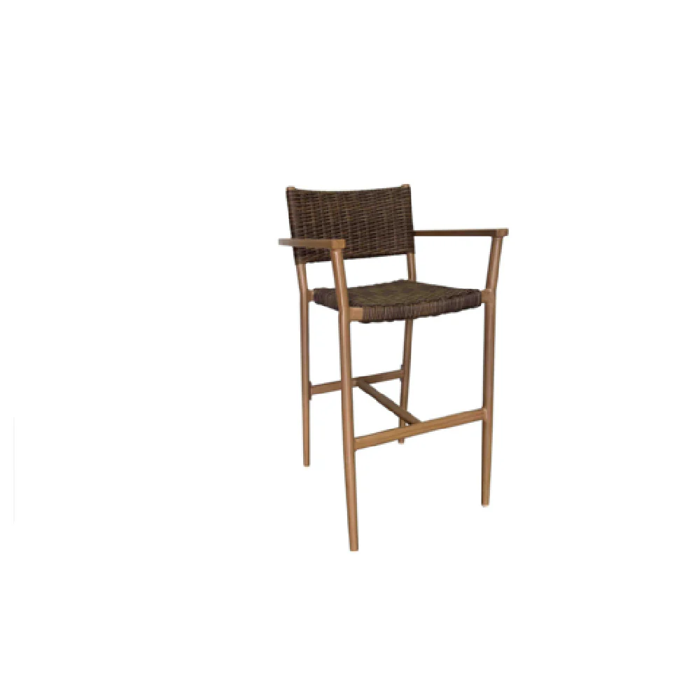 Plantation Prestige Commercial Furniture 8260300-0260 Bali Barstool With Arms Pecan Weave