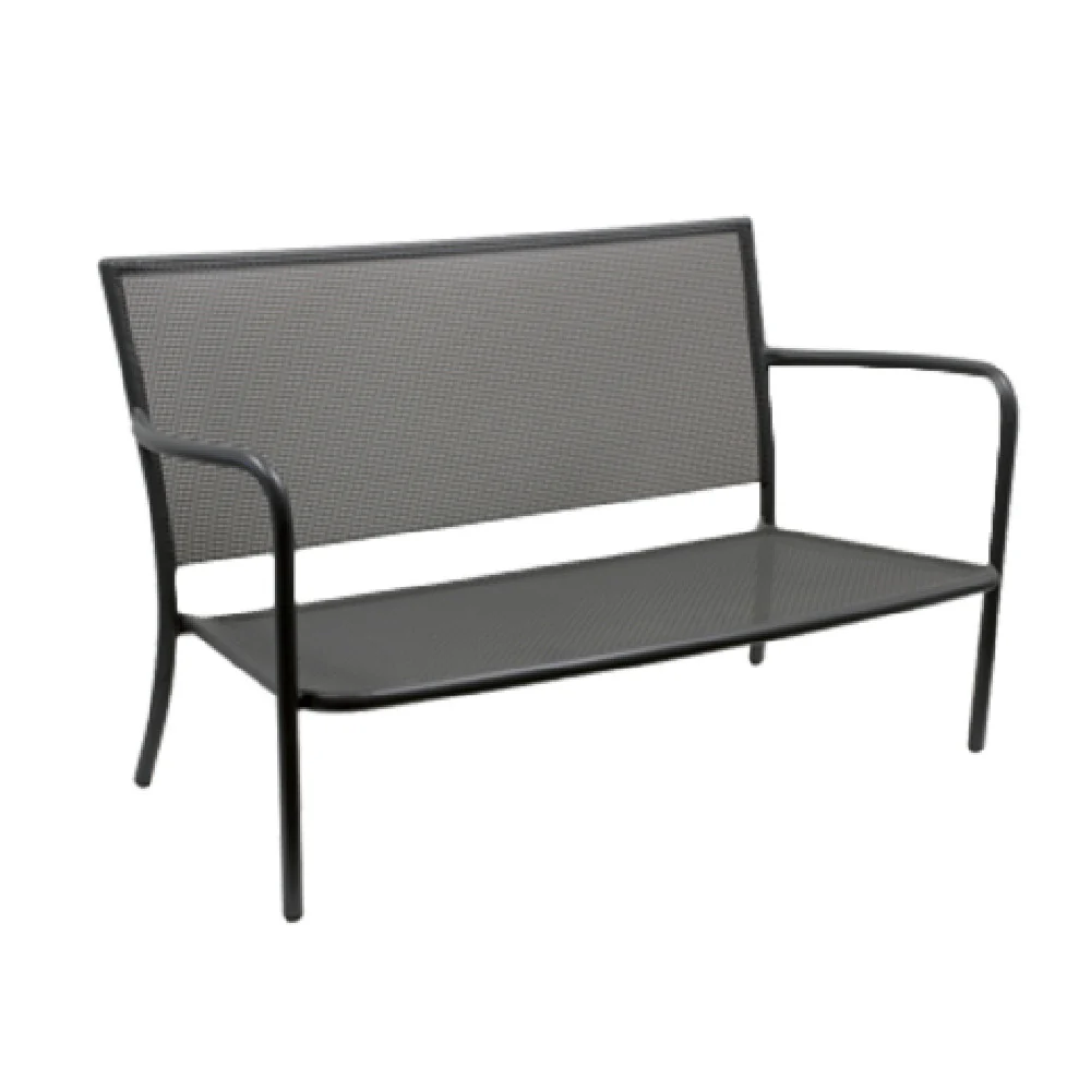 emuamericas 3417 53 Inch Podio Lounge Stacking Love Seat Steel Mesh Back and Seat