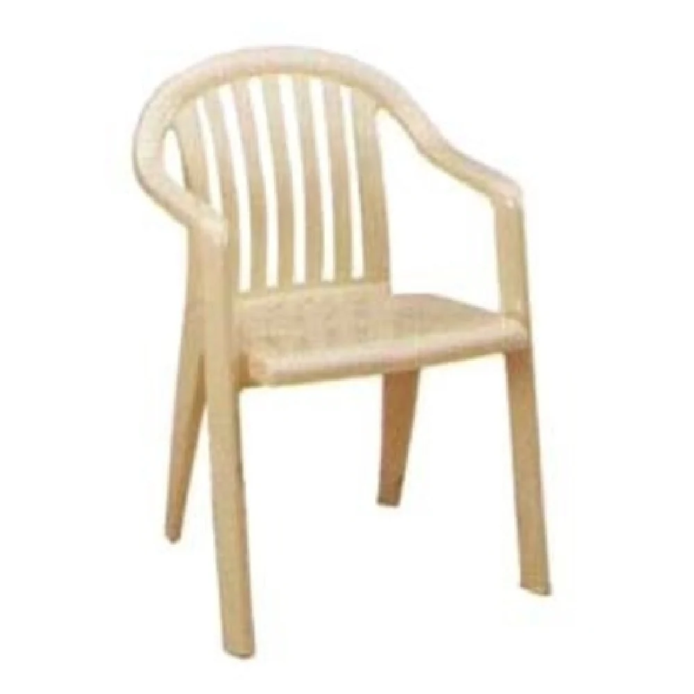 Grosfillex US282366 21 Inch Armchair Slat Back Outdoor Stacking Resin Sandstone