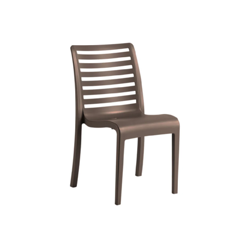 Grosfillex UT947037 21 Inch Stacking Outdoor Sidechair with Technopolymer Bronze Grosfillex UT947037 21 Inch Stacking Outdoor Sidechair with Technopolymer Bronze