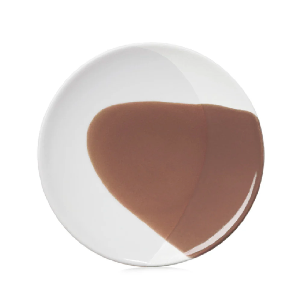 Revol 660931 6-3/10 Inch Diameter Round Bread Plate Porcelain Cognac Alabaster White Revol 660931 6-3/10 Inch Diameter Round Bread Plate Porcelain Cognac Alabaster White