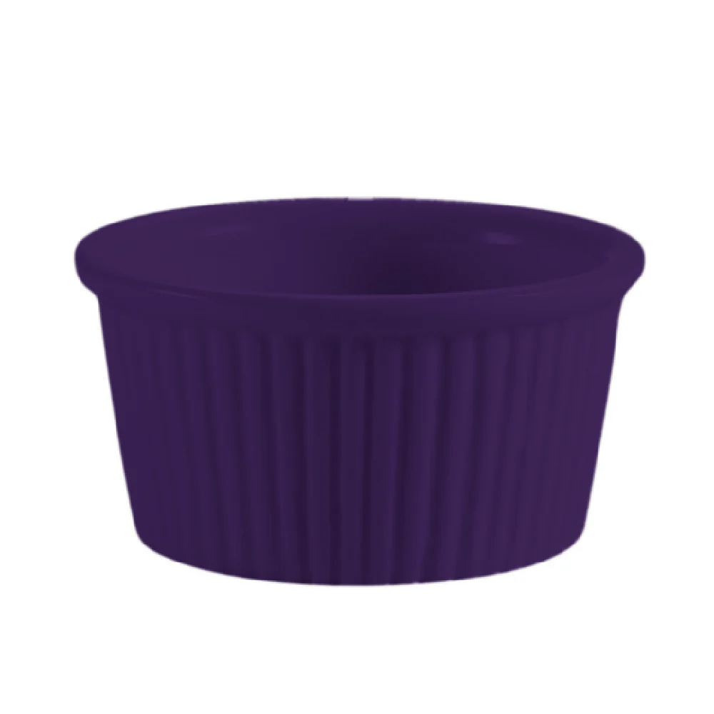 CAC China RKF-2-BLU 2 Oz Blue Round Fluted Ramekin Ceramic Packed By 4 Dozen