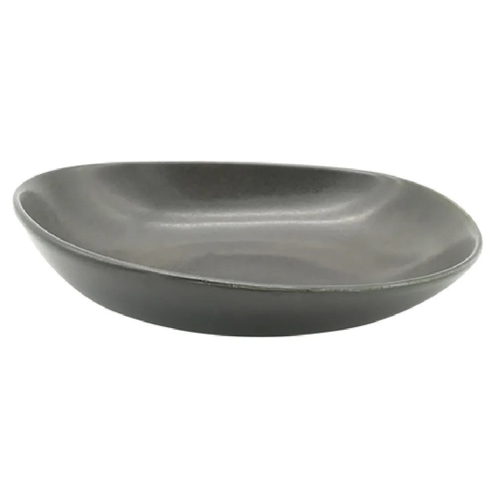 Bon Chef 2200026P 9 Inch Tavola Plate Porcelain Free Form Reactive Black