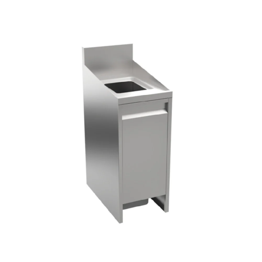 Krowne AL24-T14 14 Inch Stainless Steel Trash Station with Swing Door Krowne AL24-T14 14 Inch Stainless Steel Trash Station with Swing Door