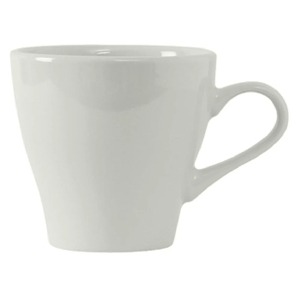 Tuxton BPF-1208 12 Oz Cappuccino Cup Porcelain White Oven Proof Dishwasher Safe
