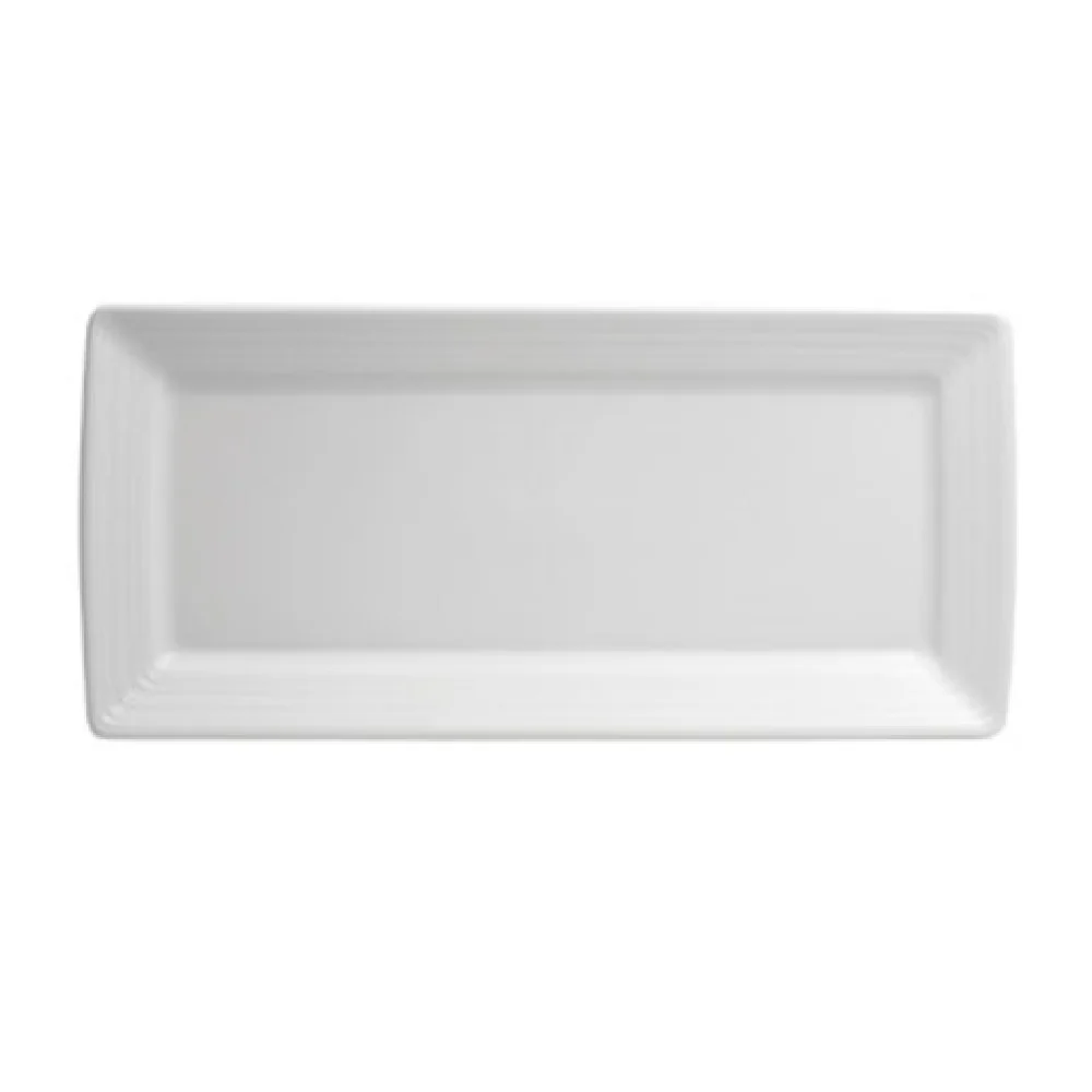 1880 Hospitality R4570000384 Platter 14-1/2 Inch x 7 Inch Rectangular Porcelain with Embossed Rim