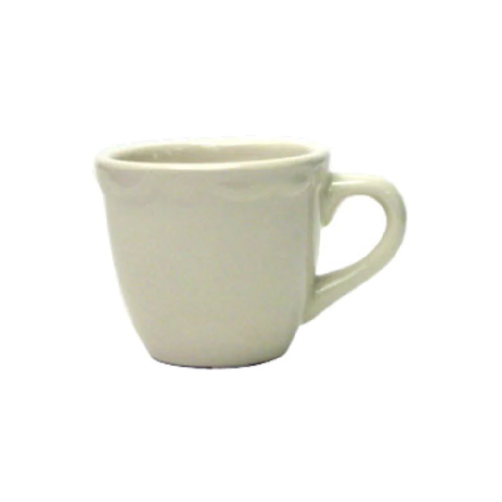 International Tableware VI-35 3 Oz. A.D. Cup with Handle American White Ceramic