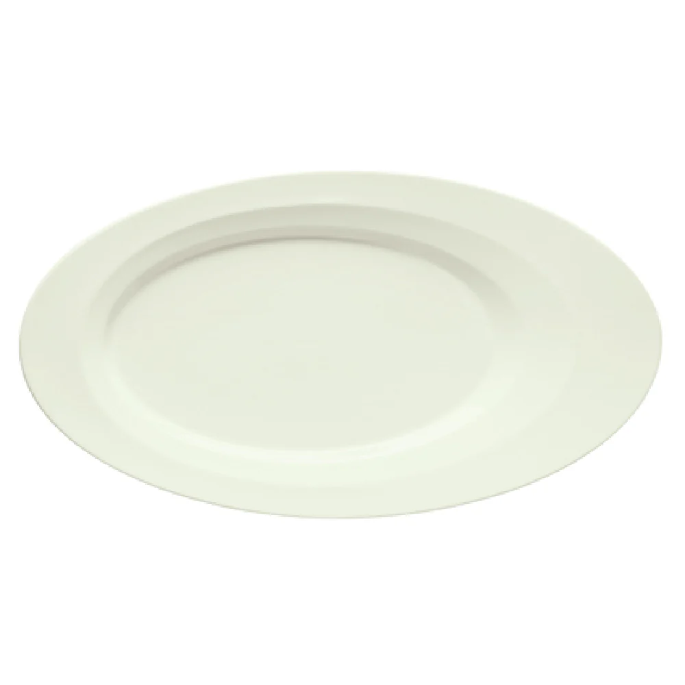 Libbey 9122618 3-1/2 Inch 7 Inch Oval Platter Bone White Porcelain Faceted Design
