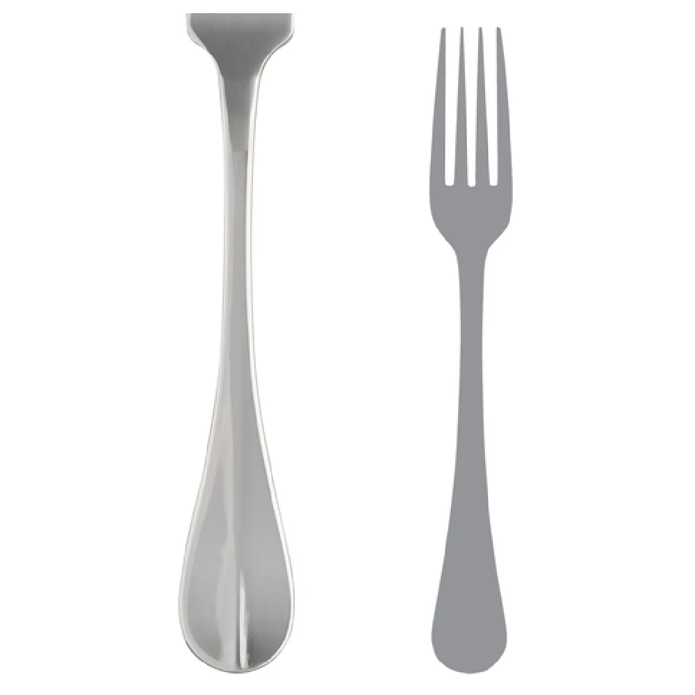 Steelite 5300S072 10-3/4 Inch Long Serving Fork 18/10 Stainless Steel with Baguette
