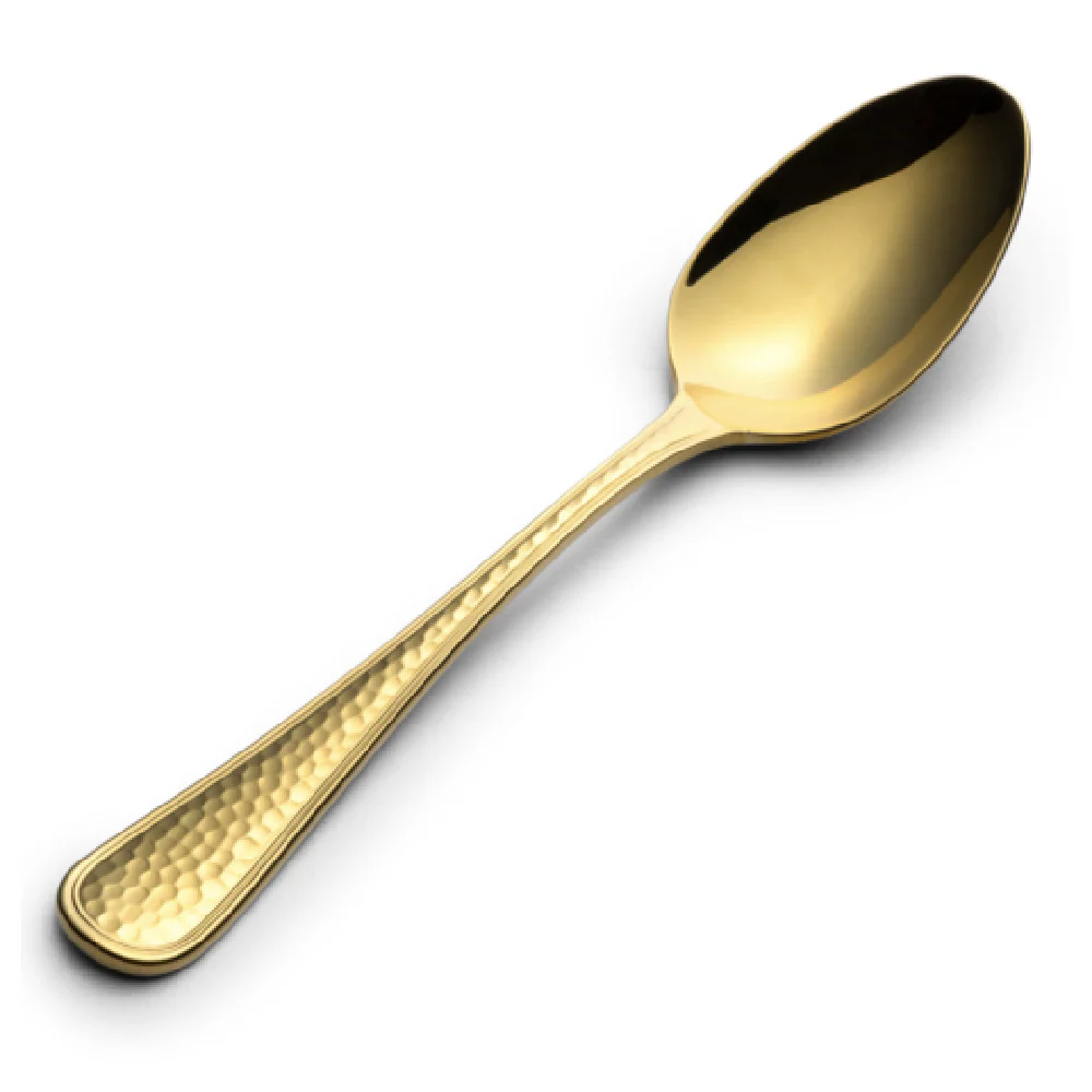 Bon Chef S4703G 7.3 Inch Gold PVD Hammered Finish Dessert Spoon Stainless Steel Bon Chef S4703G 7.3 Inch Gold PVD Hammered Finish Dessert Spoon Stainless Steel