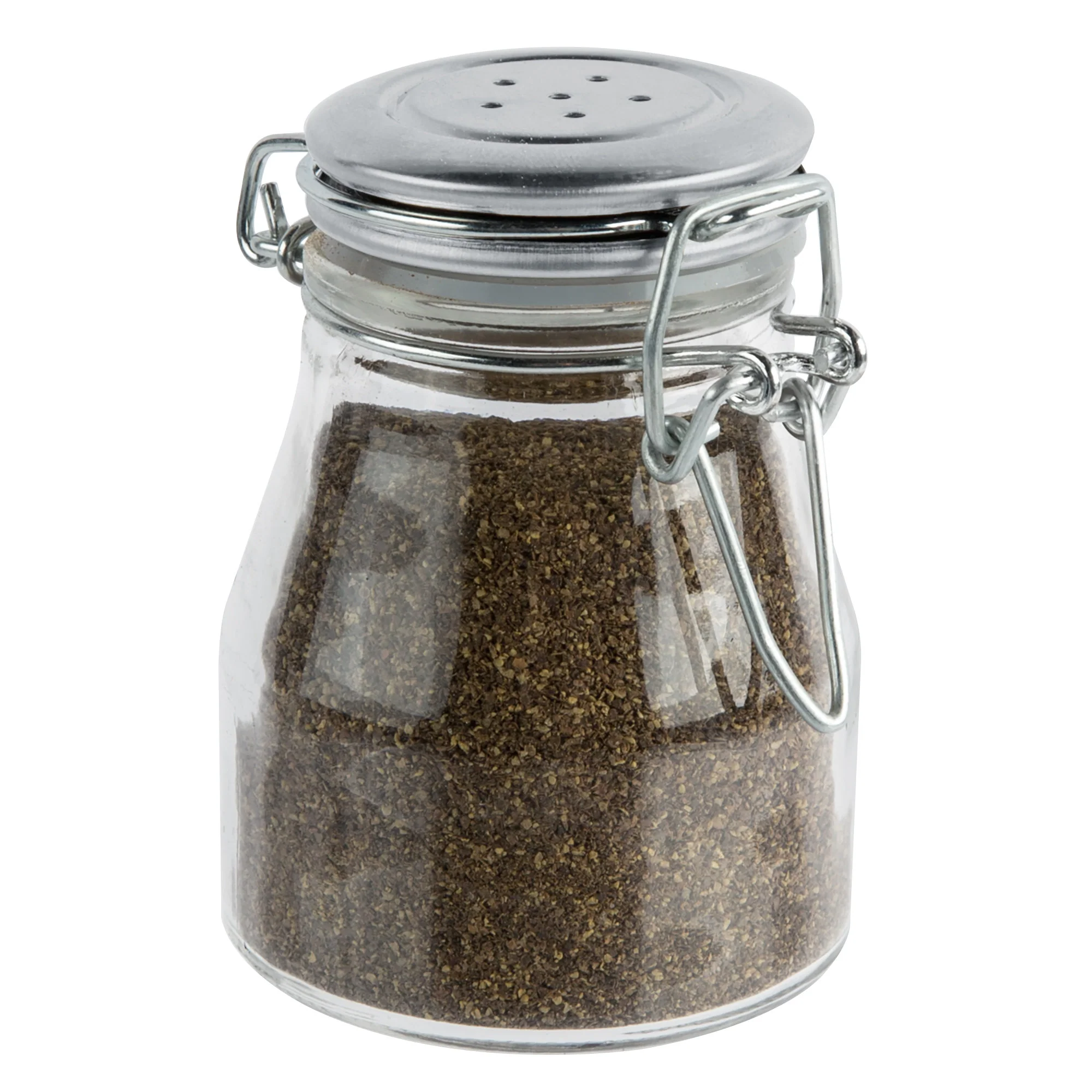 Tablecraft H3S&P 3-1/2 Oz Glass Salt and Pepper Shakers Stainless Steel Clip Top Tablecraft H3S&P 3-1/2 Oz Glass Salt and Pepper Shakers Stainless Steel Clip Top