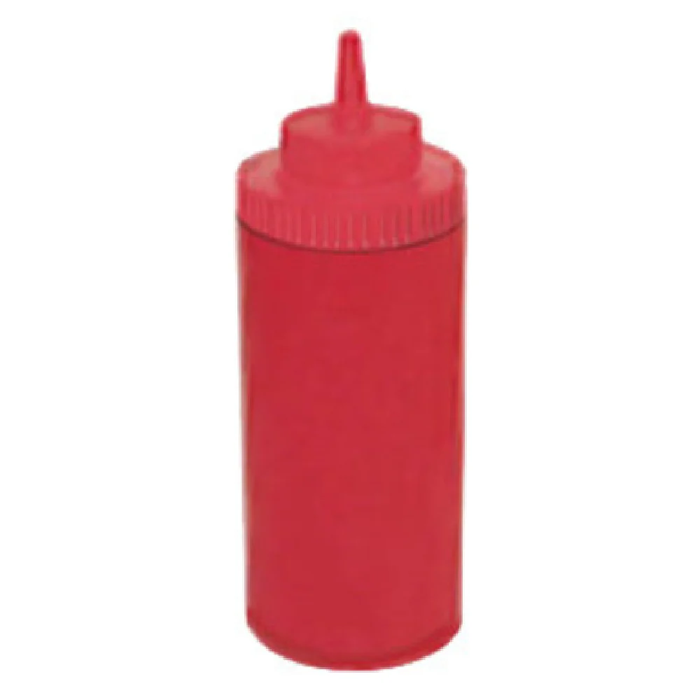 Winco PSW-16R 16 Oz Squeeze Bottle Red BPA Free Plastic - Condiment Dispenser