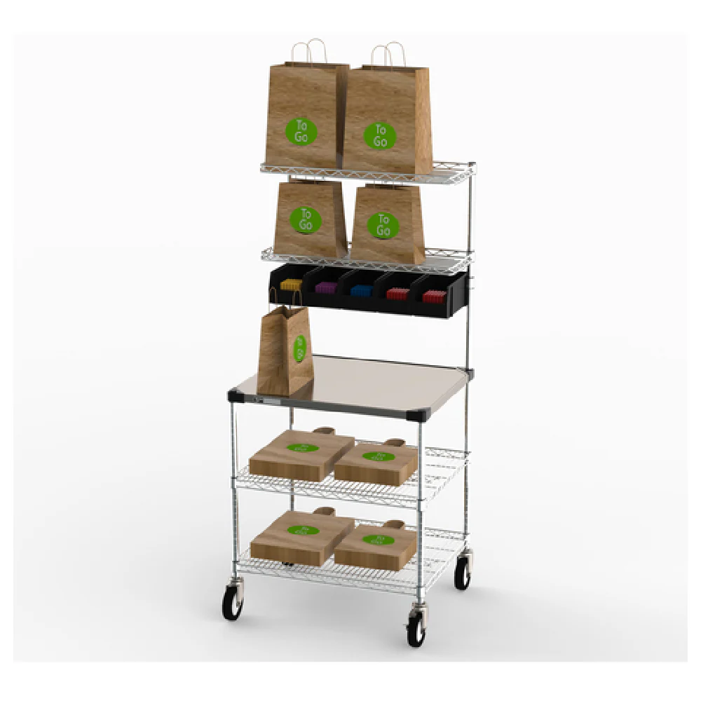 Metro CR2430DSS 30 Inch 5-Tier Mobile Delivery Staging Station Stainless Steel