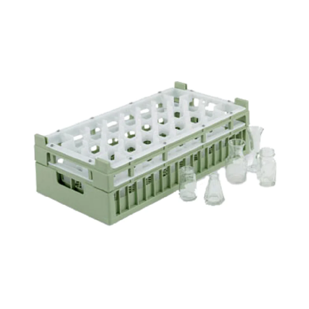Vollrath 5281913 10 Inch Signature Compartment Rack Medium Light Green with Red Top Extender 32 Compartments