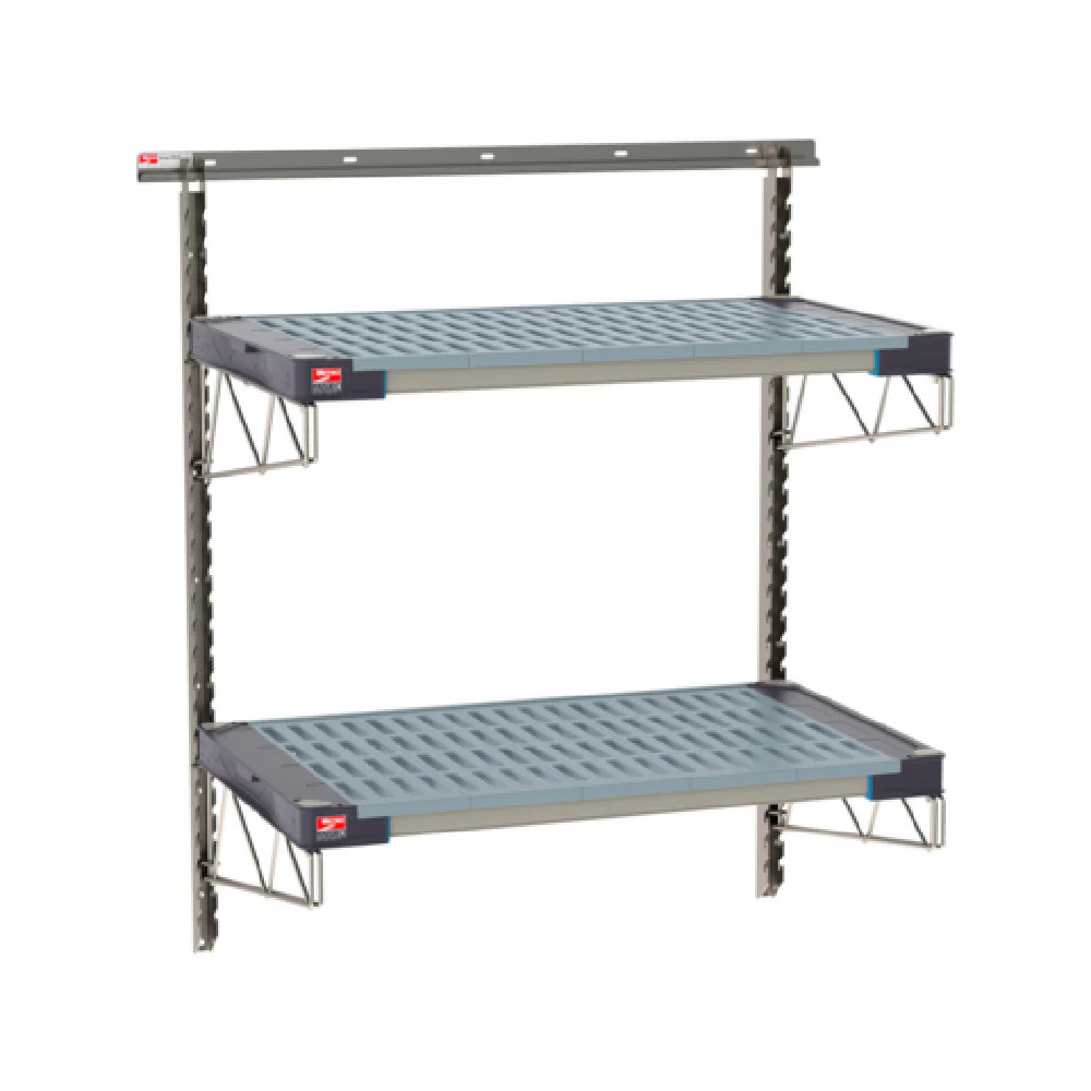 Metro SW-2136S4-45-2TIER SmartWall Life Wall Shelving Kit. Two-shelf Type 304 Stainless Steel Components: Wall Track