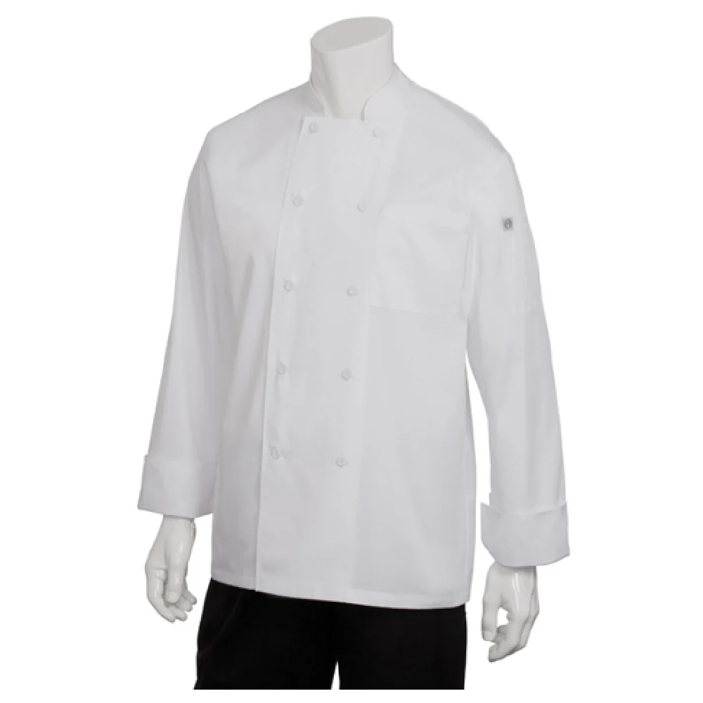 Chef Works JLLS-WHT-2XL Calgary Chef Coat Long Sleeves Double-breasted White Cotton Chef Works JLLS-WHT-2XL Calgary Chef Coat Long Sleeves Double-breasted White Cotton