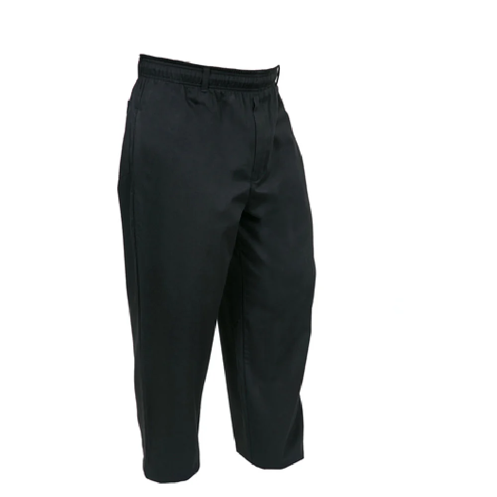 Mercer Culinary M61060BKS Small Chef Pants Elastic Waist Belt Loops Black Poly Cotton Mercer Culinary M61060BKS Small Chef Pants Elastic Waist Belt Loops Black Poly Cotton