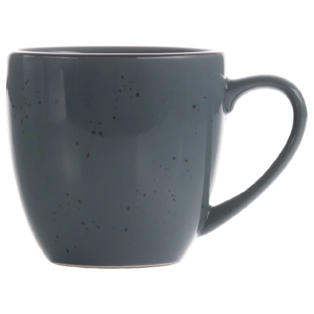 International Tableware SH-57-LN 3-5/8 Inch 10.5 Oz Round Cup with Handle Ceramic Lunar Blue