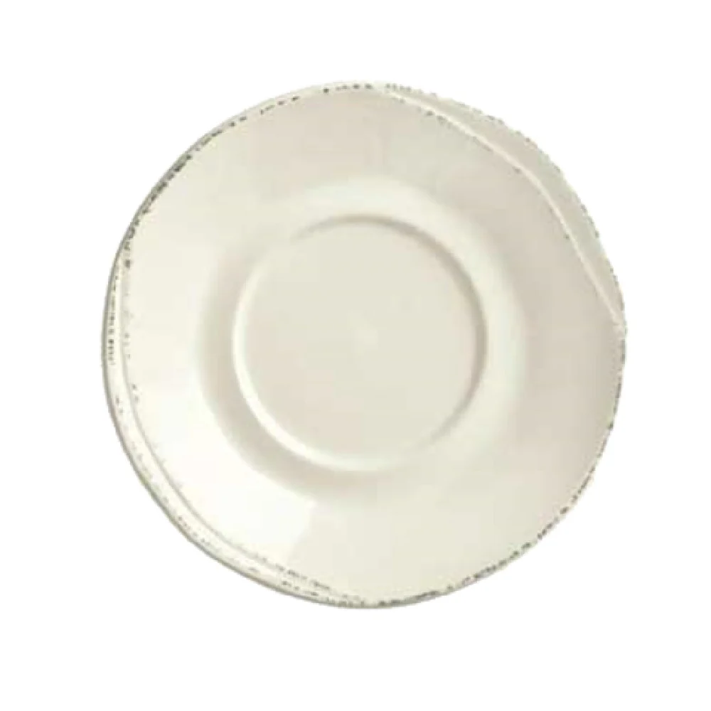 Libbey FH-519 6-1/4 Inch Saucer Round Glazed Porcelain Cream White