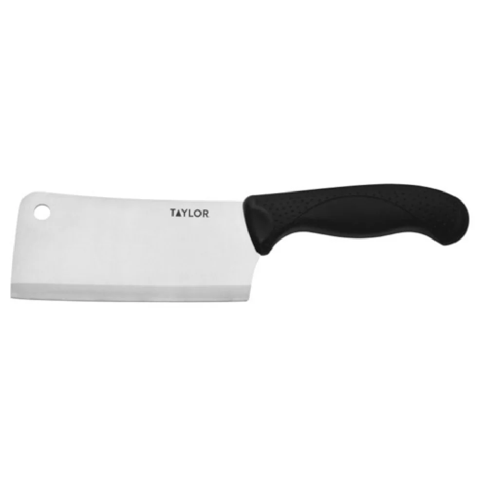 Taylor 5248376 6 Inch Blade 11-5/8 Inch Overall Cleaver High Carbon Steel Black Handle Taylor 5248376 6 Inch Blade 11-5/8 Inch Overall Cleaver High Carbon Steel Black Handle
