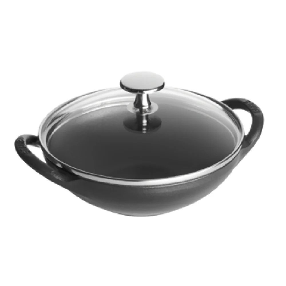 Zwilling 1311718 0.5 Quart Wok with Glass Lid Cast Iron Graphite Grey