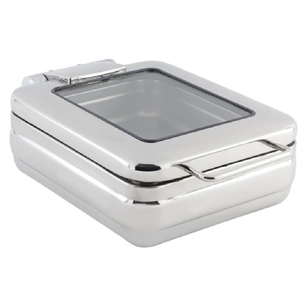 Bon Chef 20308 19 Inch Induction Chafer Half Size Glass Hinged Cover Stainless Steel with Food Pan Bon Chef 20308 19 Inch Induction Chafer Half Size Glass Hinged Cover Stainless Steel with Food Pan