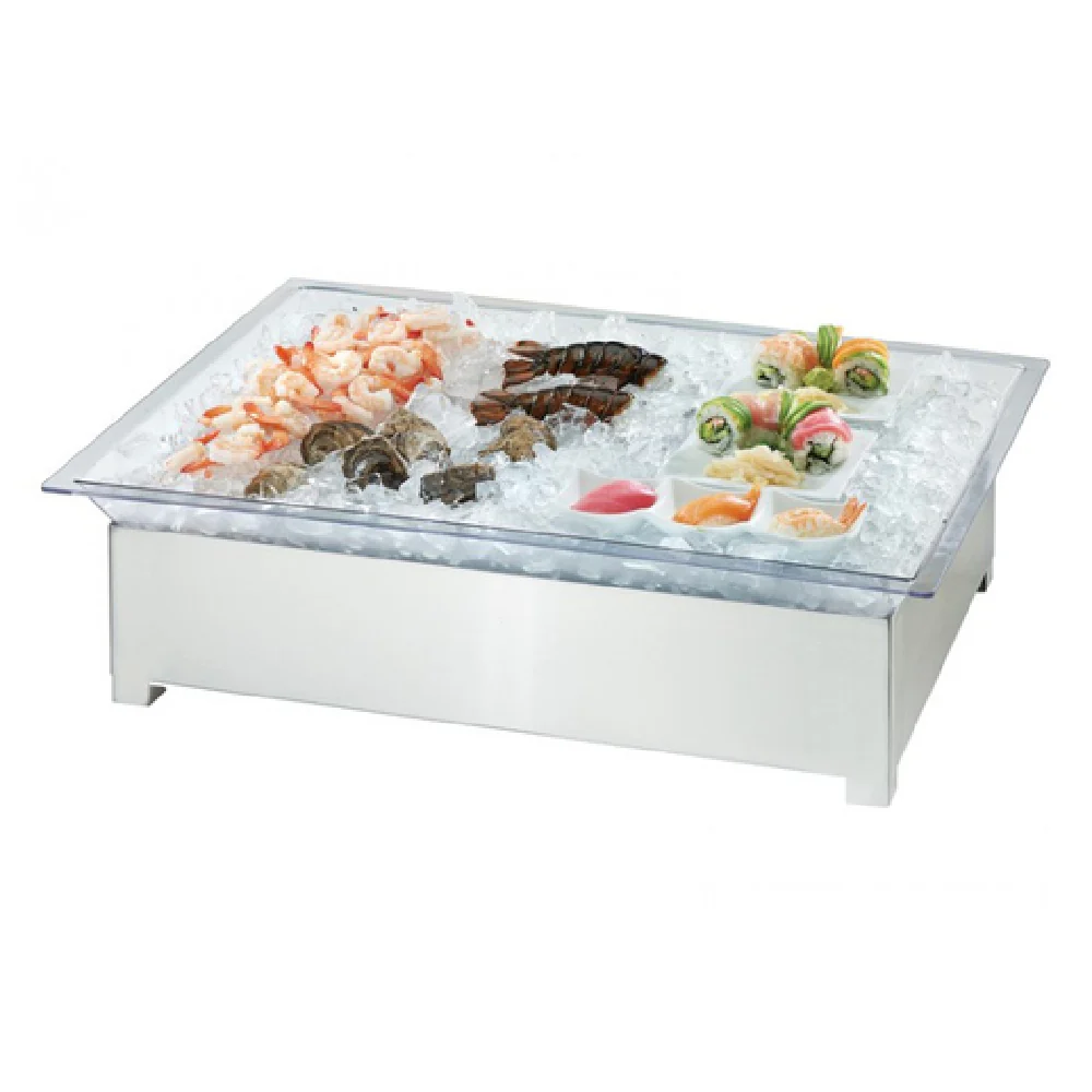 Cal Mil 3033-55 28-1/2 Inch Ice Display Tray Stainless Steel LED Lighting PETG