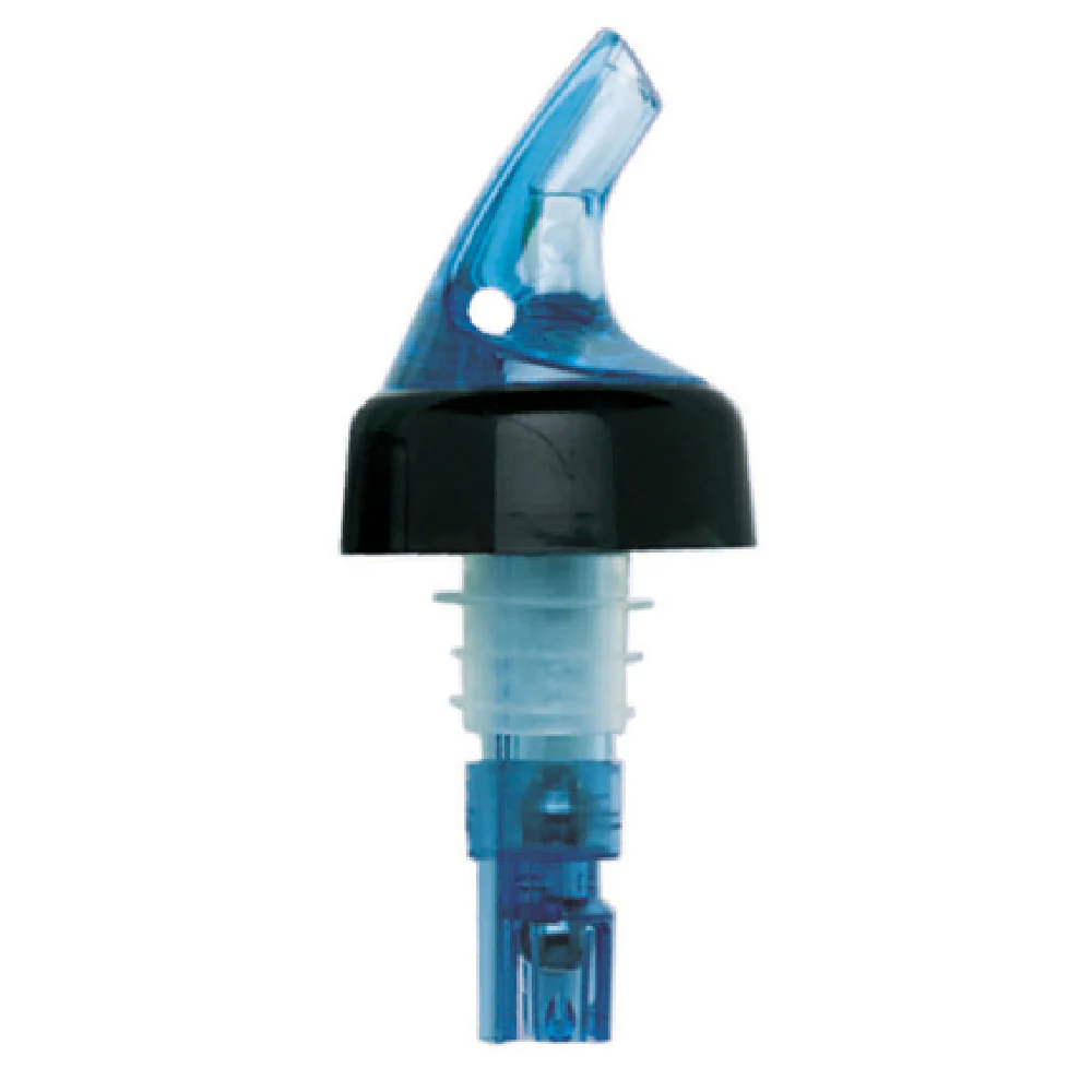 Spill-Stop 385-25 1-1/8 Oz Posi-Por Liquor Pourer Plastic Neon Blue with Black Collar