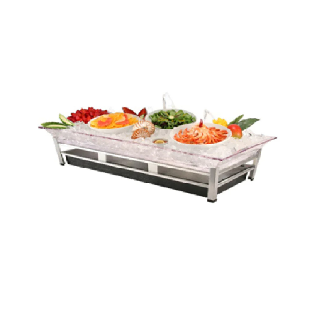 Cal Mil IP2020-39 48 Inch Illuminated Ice Display Pedestal ABS Plastic Platinum Finish