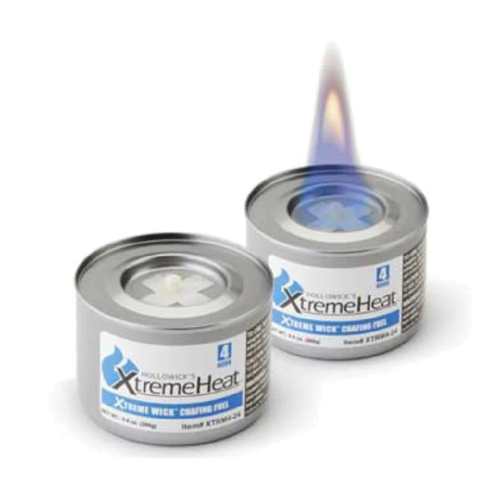 Hollowick XTRM4-24 3-3/8 Inch Odorless Wick-Based Chafing Dish Fuel 4 Hour Burn Time
