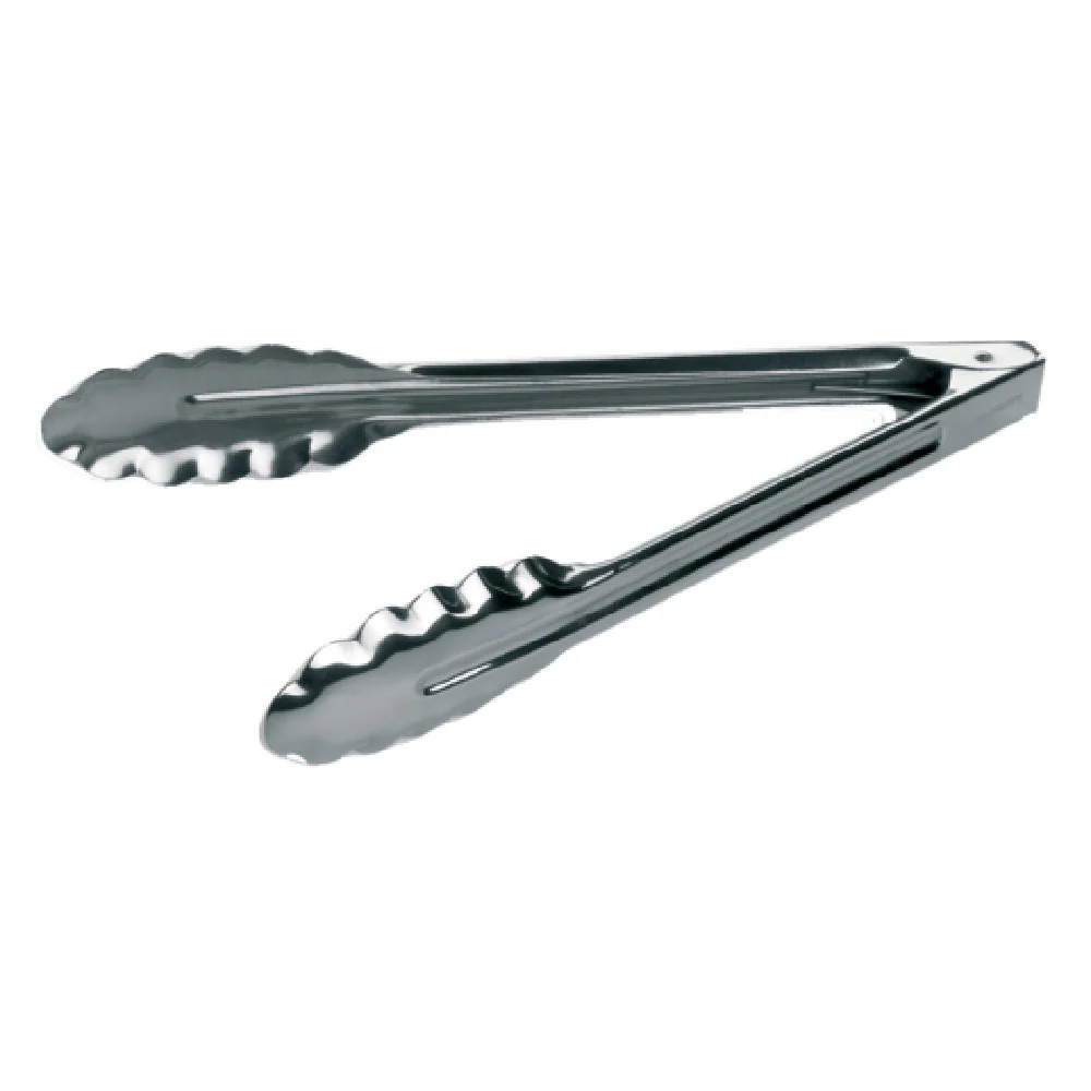 Matfer 652015 9-1/2 Inch Long Tongs Spring Operated Heavy Duty Stainless Steel