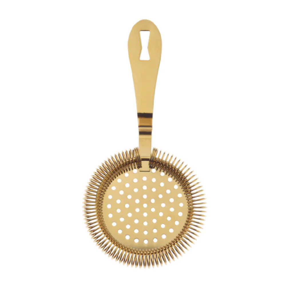 Mercer Culinary M37218GD 7 1/4 Inch Bar Strainer Stainless Steel Gold-Plated Finish Mercer Culinary M37218GD 7 1/4 Inch Bar Strainer Stainless Steel Gold-Plated Finish