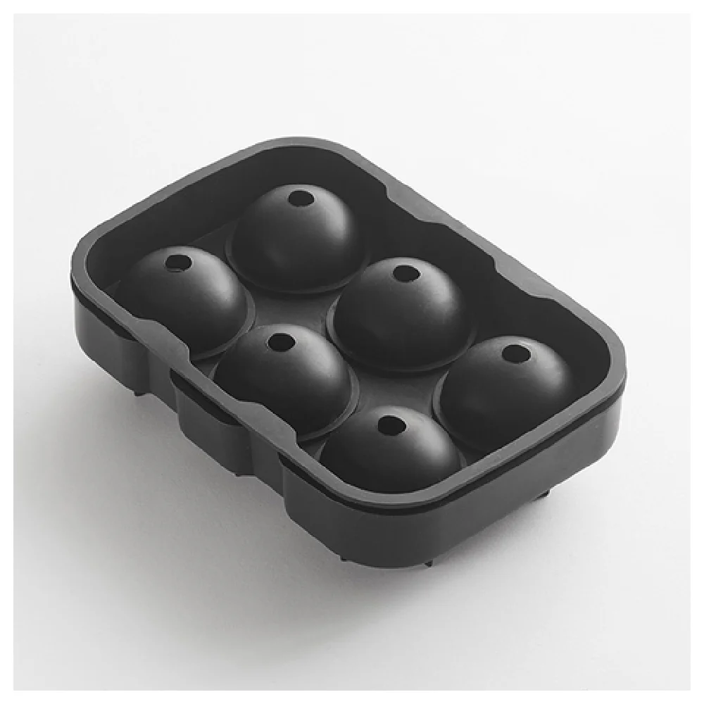 American Metalcraft SMSR8 7 Inch Ice Mold 6 Sphere BPA Free Silicone Black