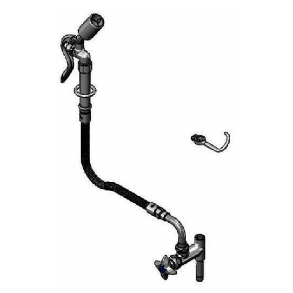 T&S Brass B-0165-C35-GGB 68 Inch Wash Down Hose Unit Add On Faucet with Finger Hook