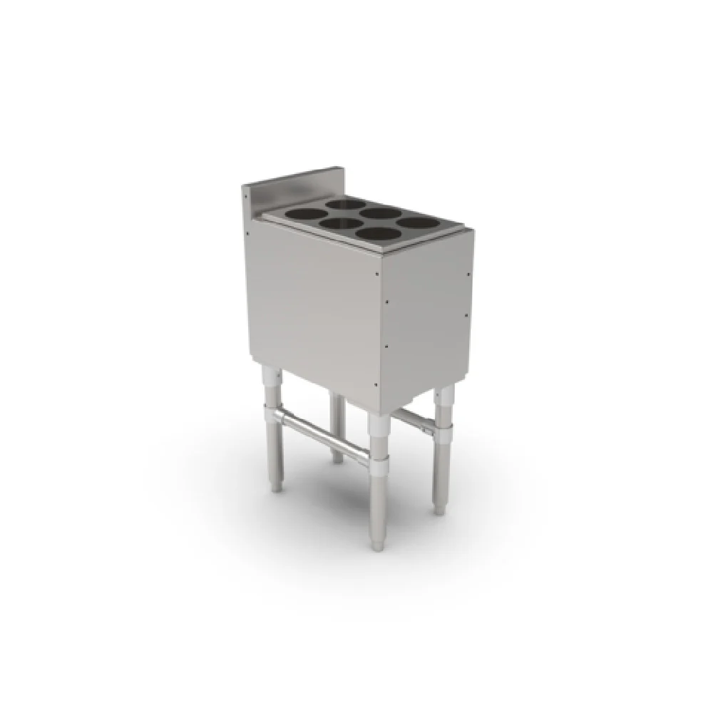 John Boos UBIB-1812-X 12 Inch Slim-Line Underbar Ice Bin Insulated Stainless Steel with Drain