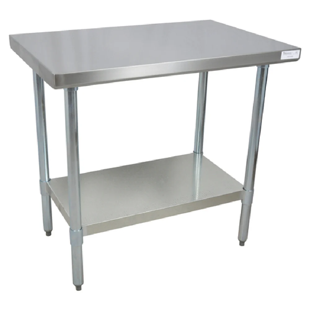 BK Resources QVT-2424 24 Inch Stainless Steel Work Table Reinforced with Steel Tubing