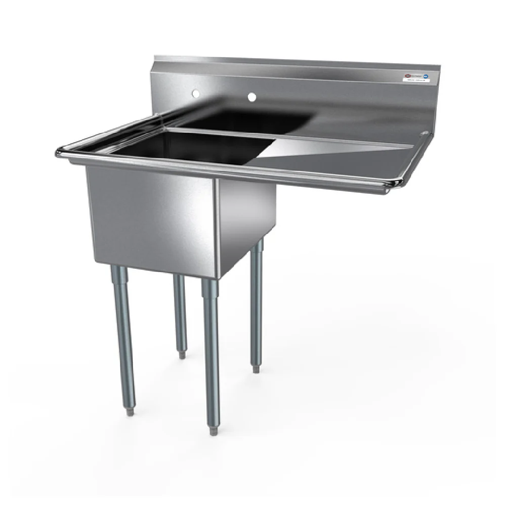 NBR Equipment 1SG-181812R18 38 Inch Economy Sink with Right Drainboard