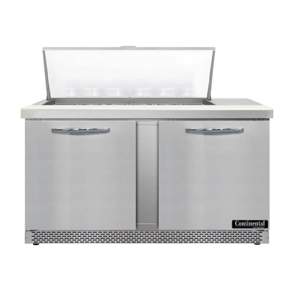 Continental Refrigerator D60N18M-FB 60 Inch Front Breather Refrigerated Counter 2 Section with 18 Pans Continental Refrigerator D60N18M-FB 60 Inch Front Breather Refrigerated Counter 2 Section with 18 Pans