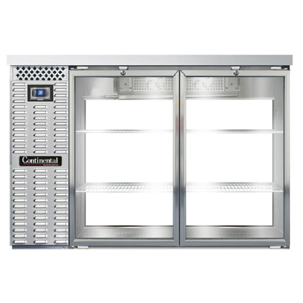 Continental Refrigerator BB50SNSSGDPT 50 Inch Refrigerated Back Bar Cooler 13 cubic feet and Pass-Thru