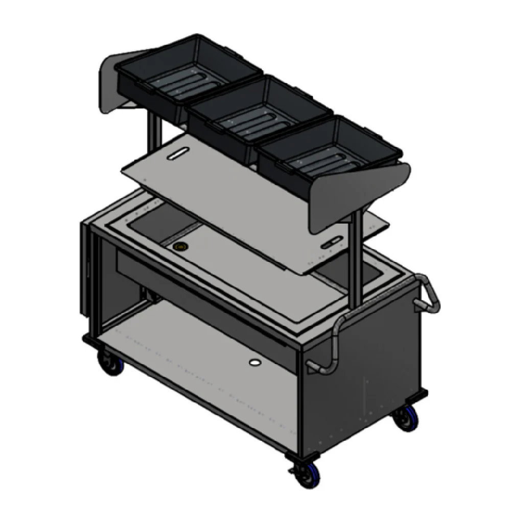 Winholt SS-BC-2748H29-INSULIB-FS18-TOS Mobile Grab & Go Merchandiser Kiosk Cart