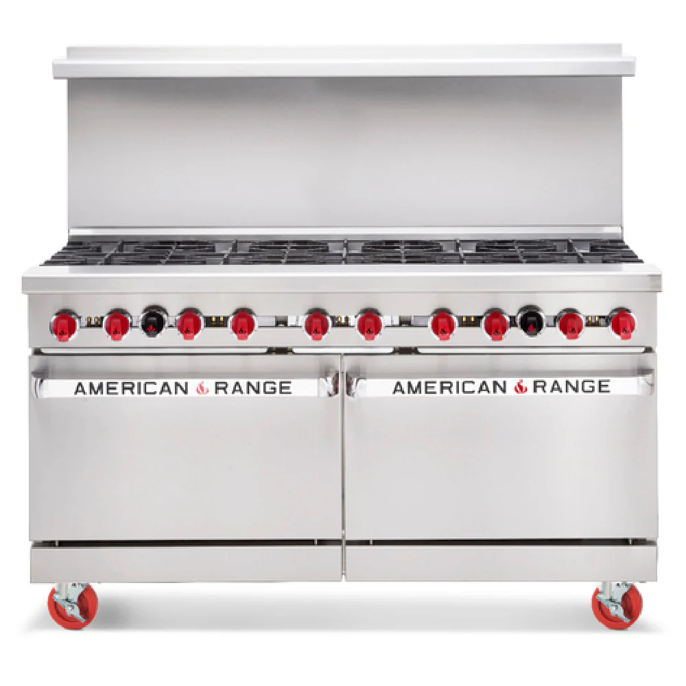 American Range AR-10-SU 60 Inch Gas Heavy Duty Restaurant Range with Ovens 10 Burner 390000 BTU