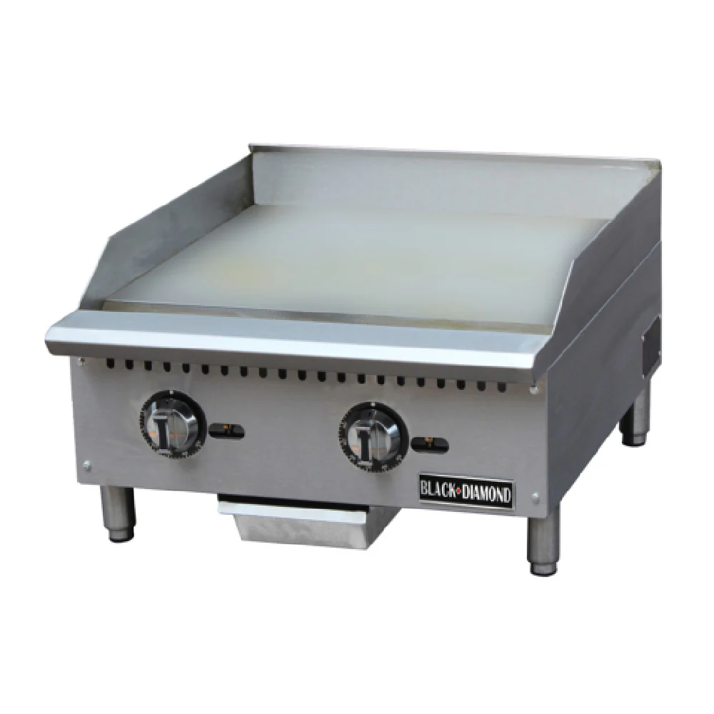 Admiral Craft BDCTG-24T 24 Inch Black Diamond Gas Griddle with Drip Tray 60000 BTU Admiral Craft BDCTG-24T 24 Inch Black Diamond Gas Griddle with Drip Tray 60000 BTU