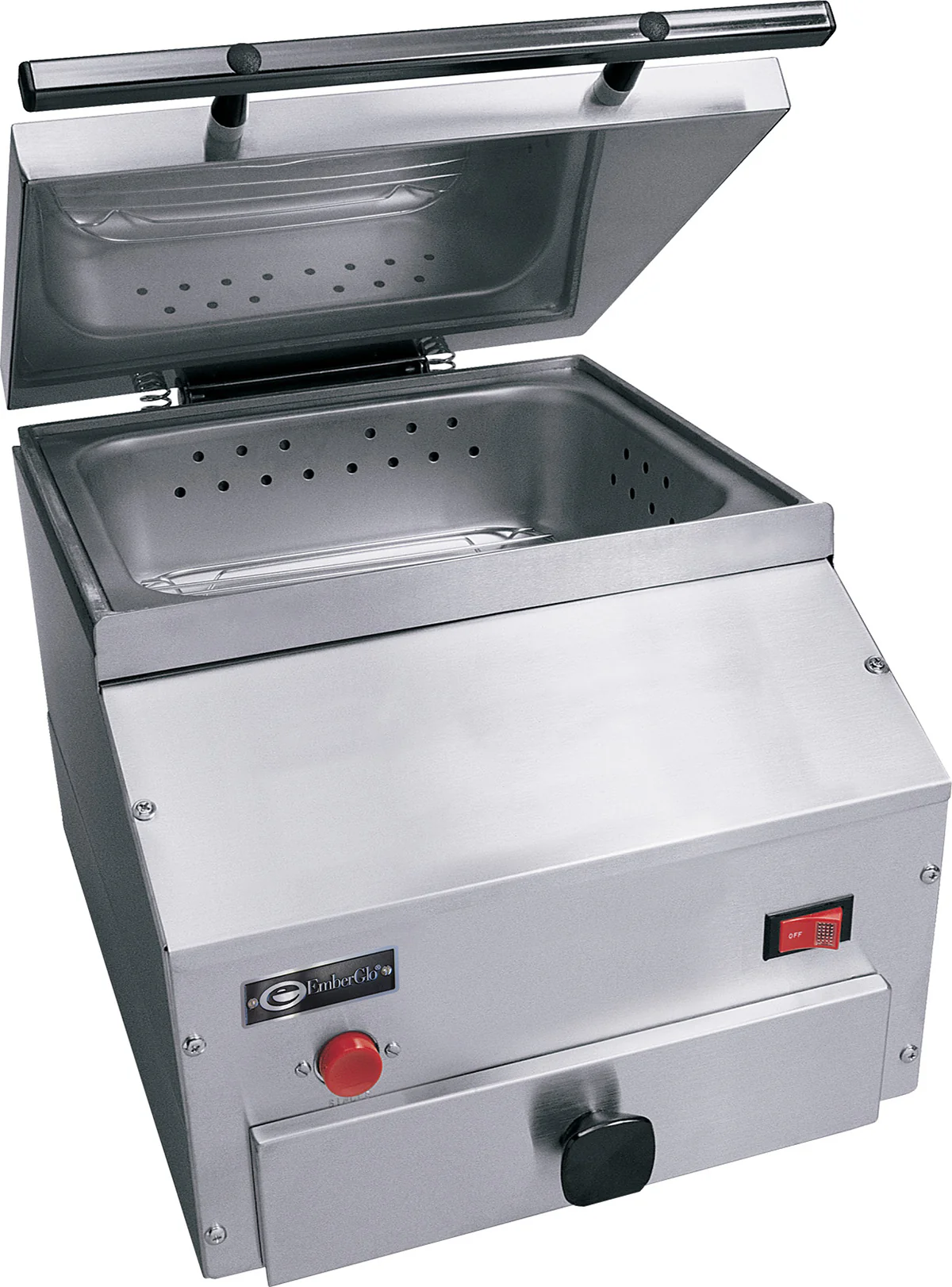 EmberGlo ES5PBS18 14 Inch Countertop Steamer Tap Water Push Button Stainless Steel