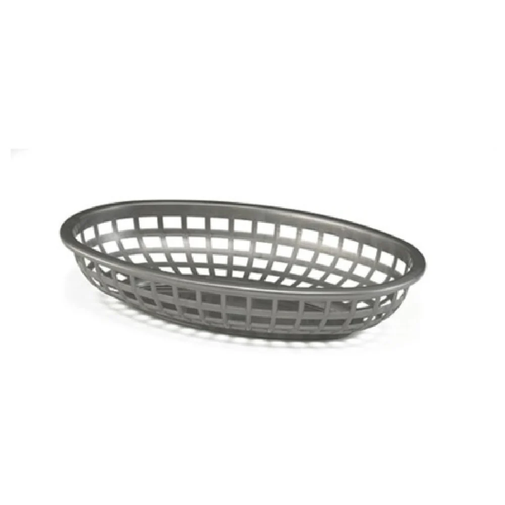 Tablecraft 1074GM 9-3/8 Inch Oval Basket Heat Resistant Polyethylene Gunmetal